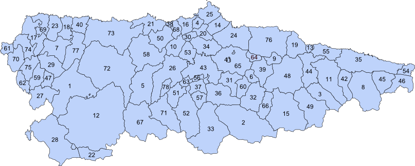 Mapa Concejos Asturianos